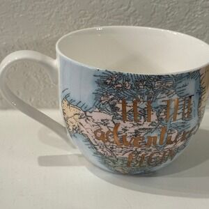 Portobello By Design World Map Coffee Mug Cup Bone China England Adventure Begin